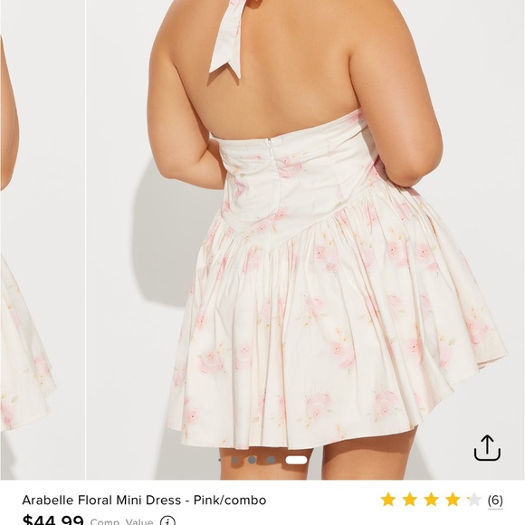 Fashion Nova Floral Mini Dress - Pink and Cream - Picture 3 of 3